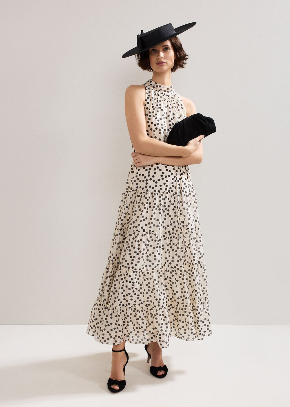 Nita Spot Maxi Dress - Ivory