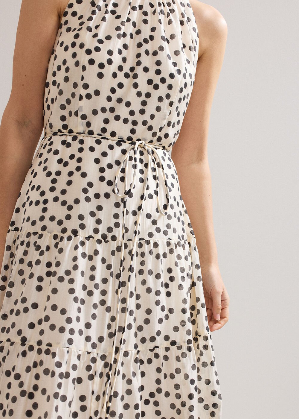 Nita Spot Maxi Dress - Ivory