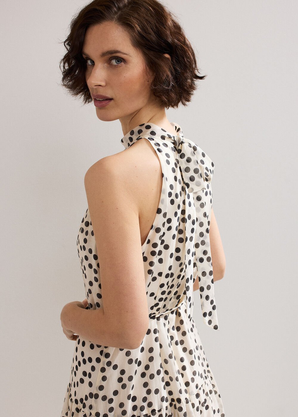 Nita Spot Maxi Dress - Ivory