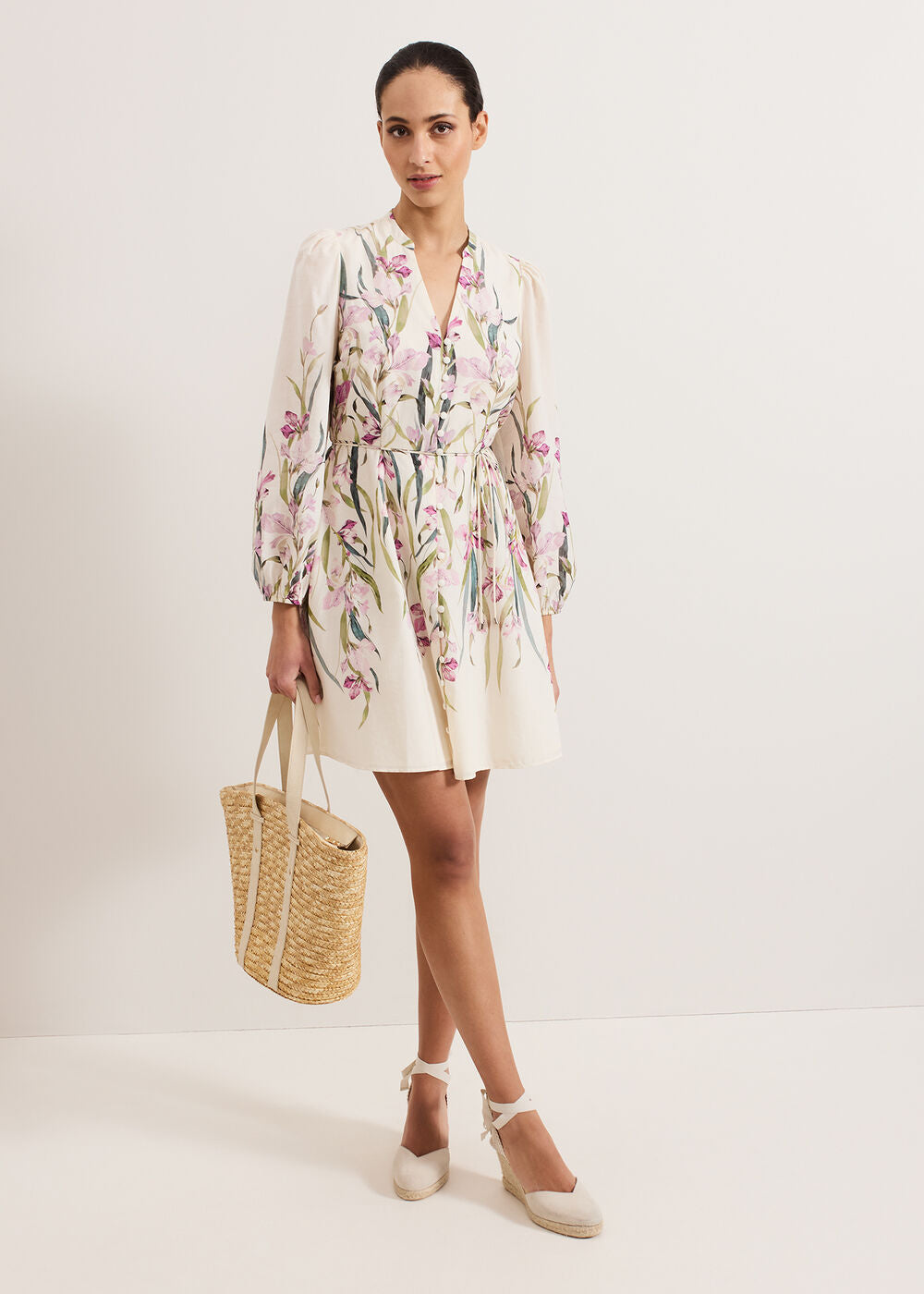 Velma Floral Dress - Ivory