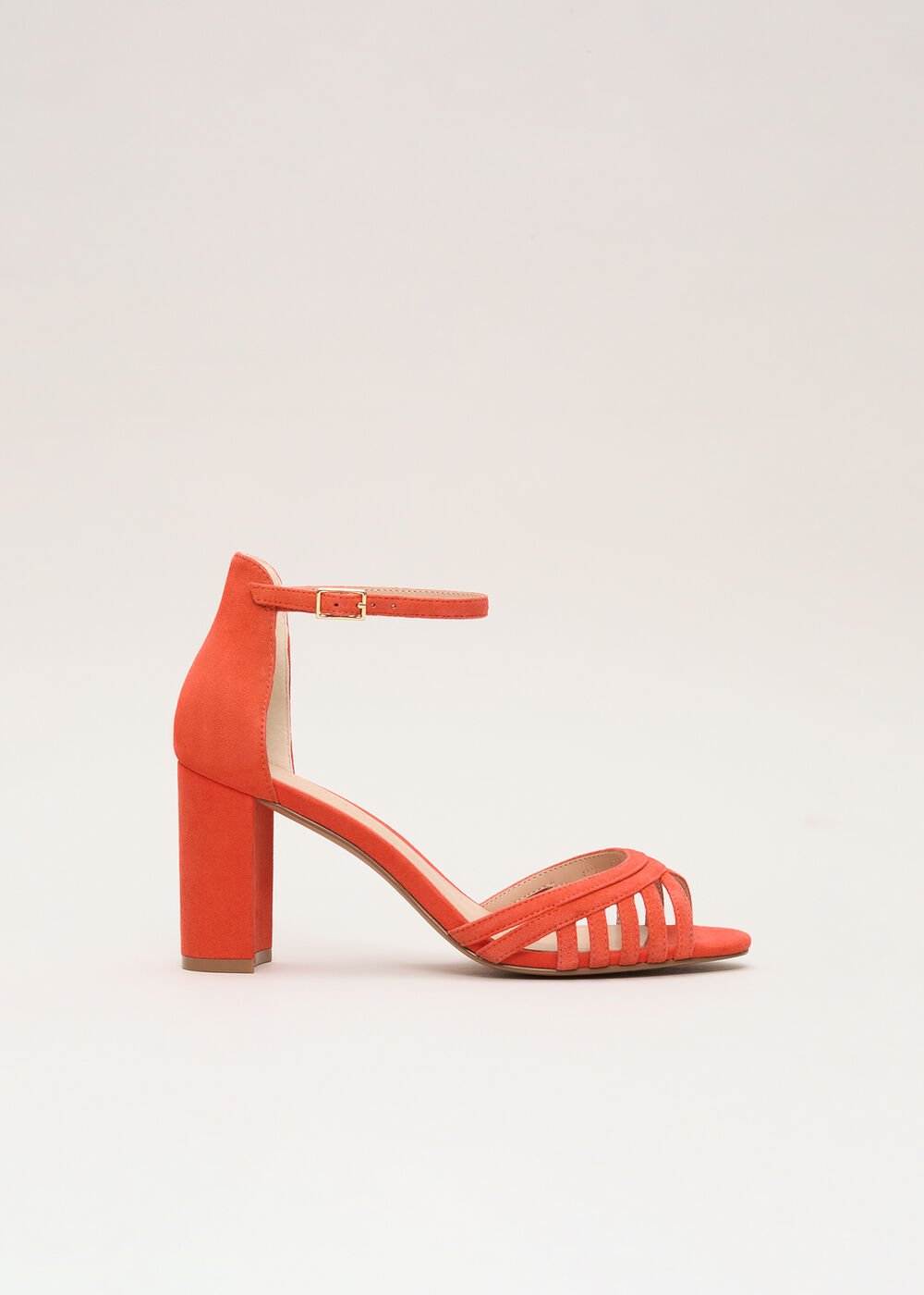 Block Heel Sandals - Orange