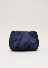 Satin Clutch Bag - Navy