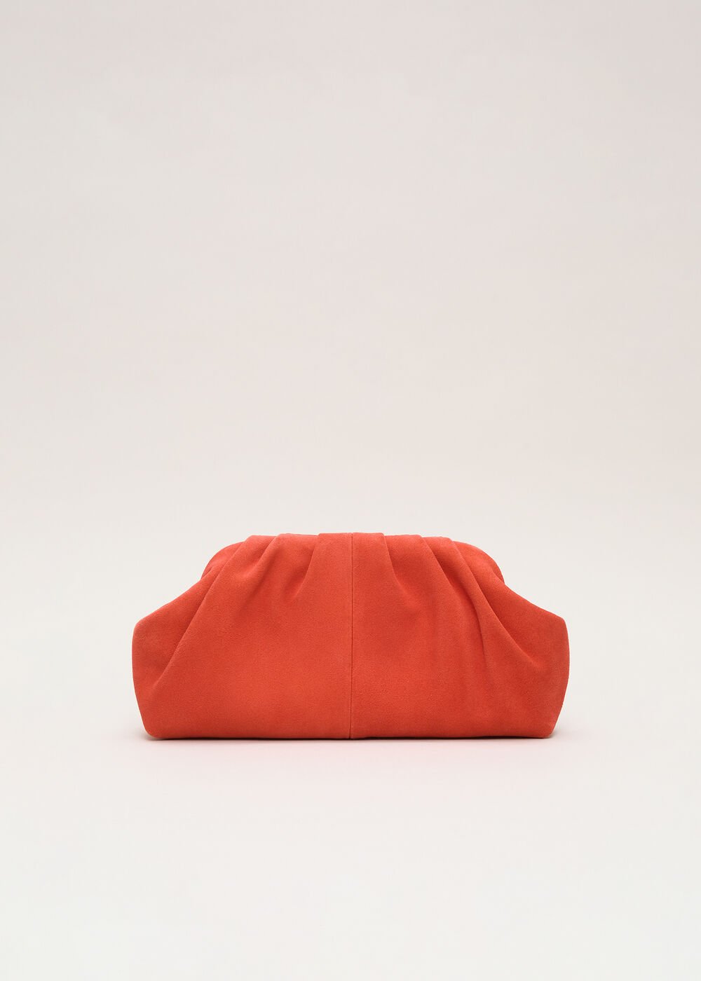 Suede Clutch Bag - Orange