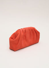 Suede Clutch Bag - Orange
