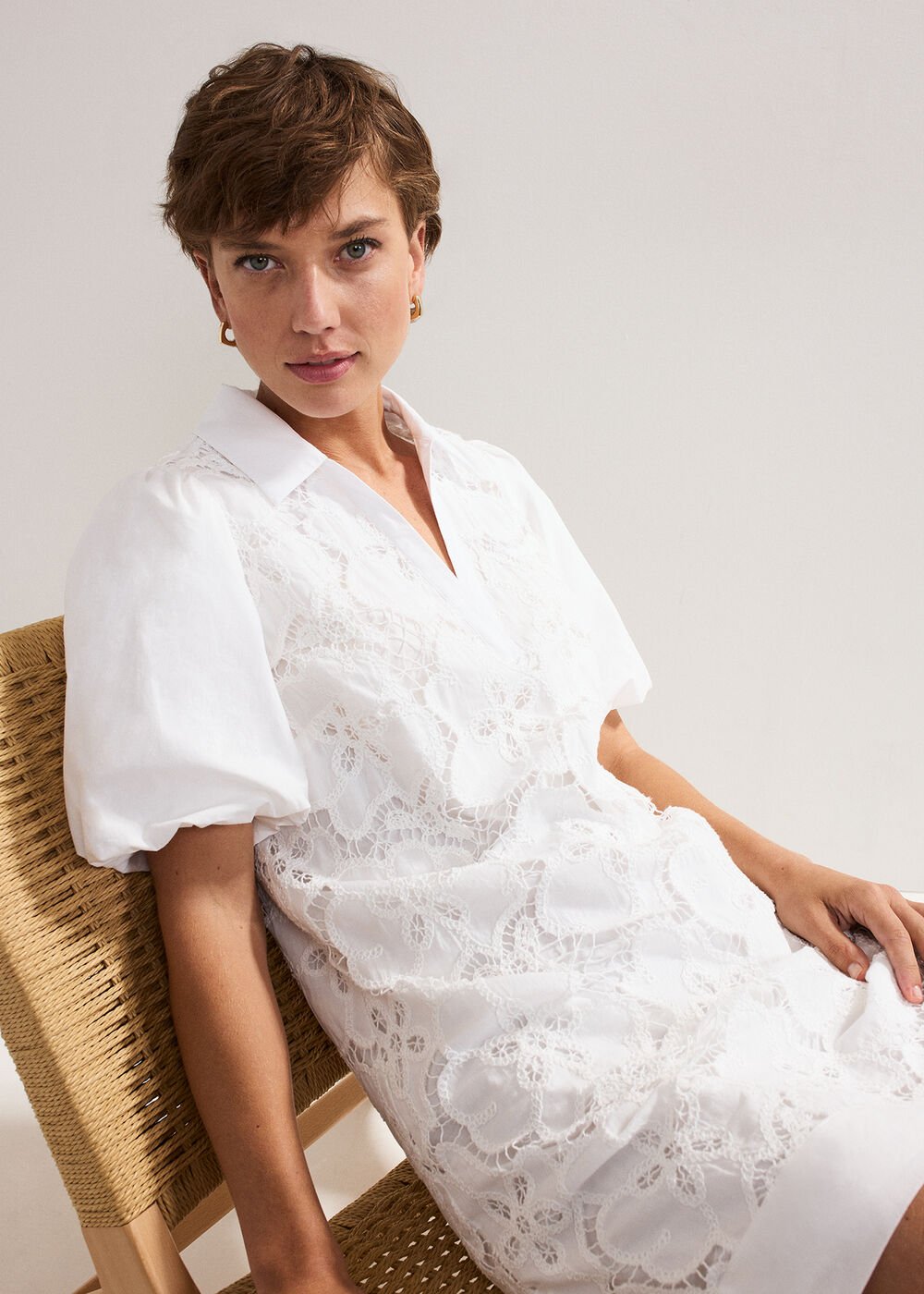 Witney Lace Tunic Dress - White