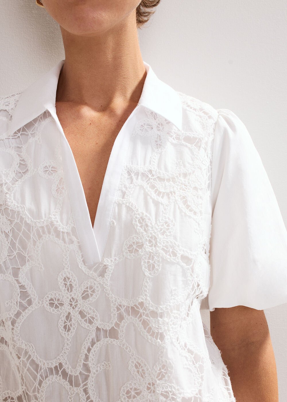 Witney Lace Tunic Dress - White