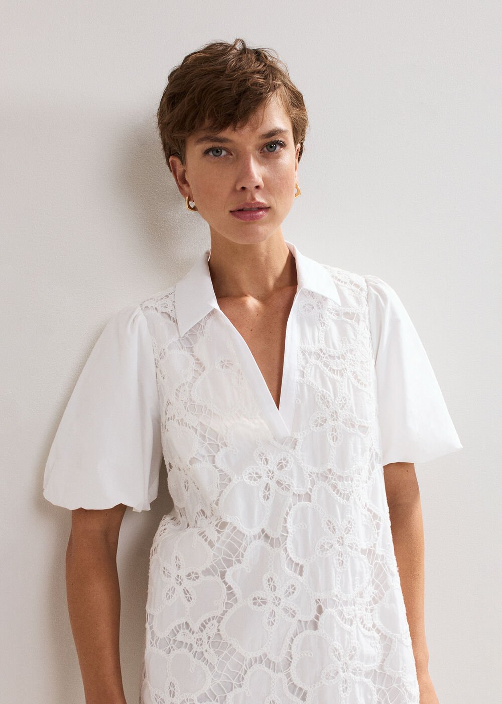 Witney Lace Tunic Dress - White