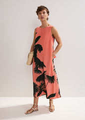 Leila Palm Dress - Coral