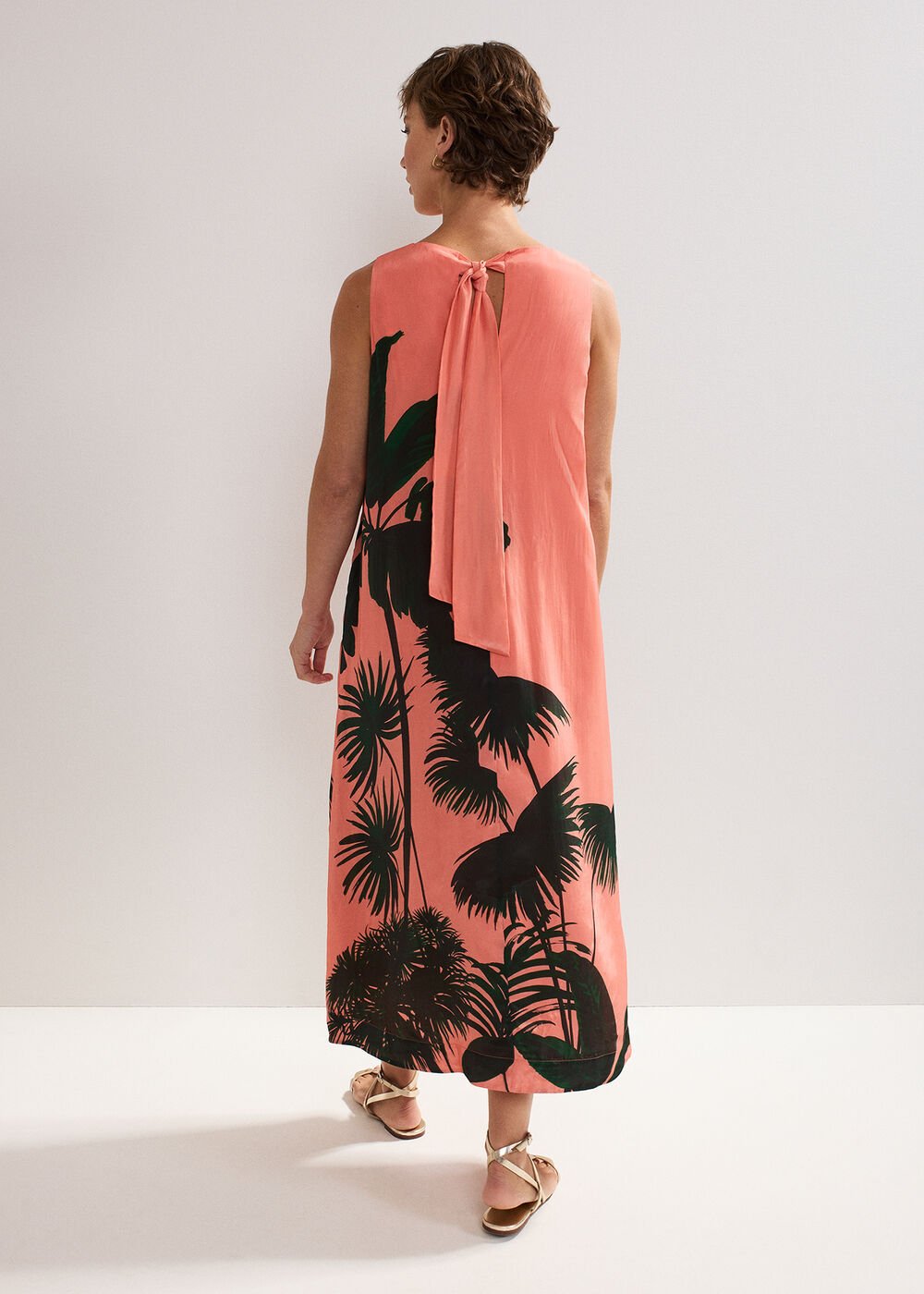 Leila Palm Dress - Coral