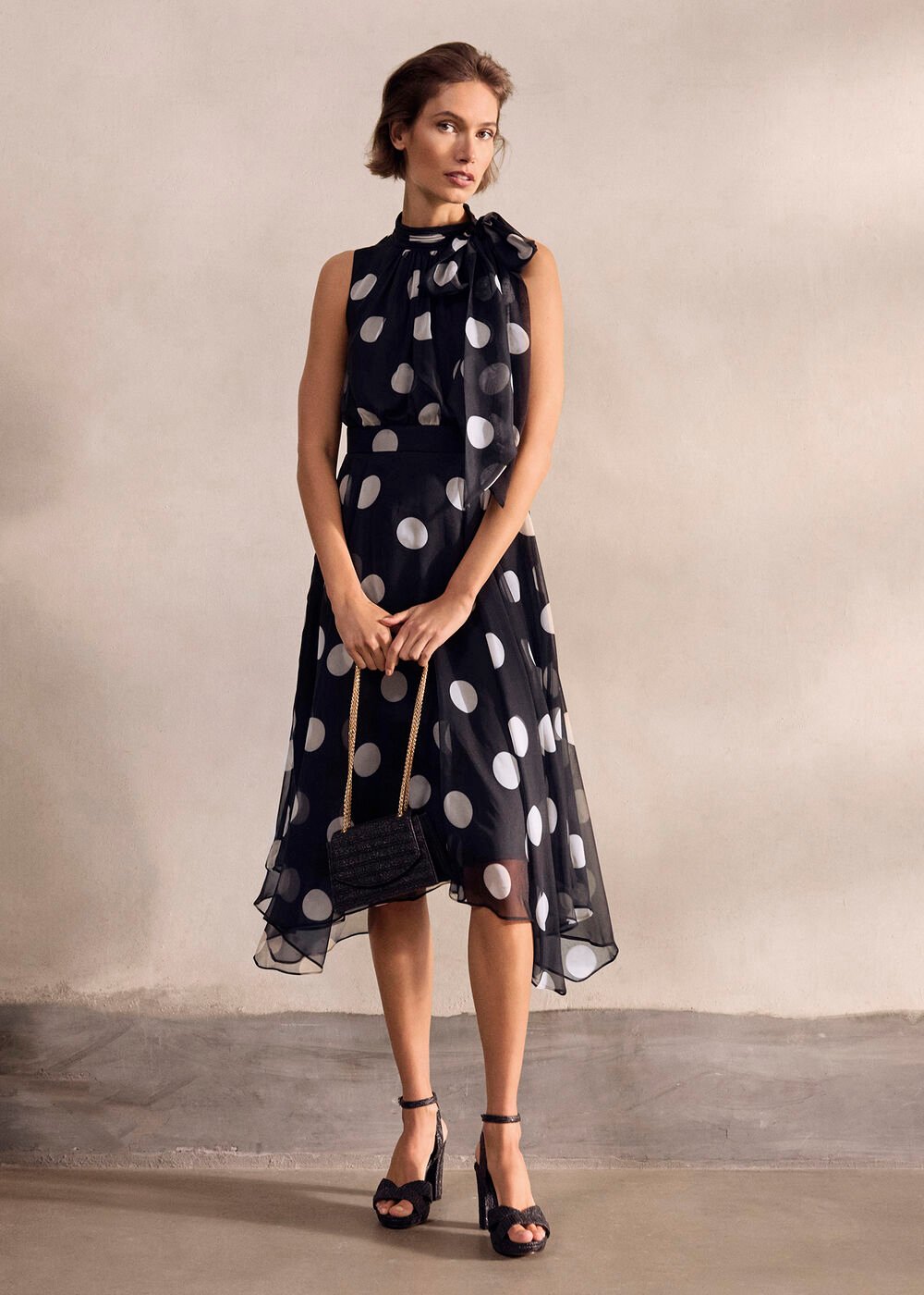 Lucinda Spot Dress - Black Multi