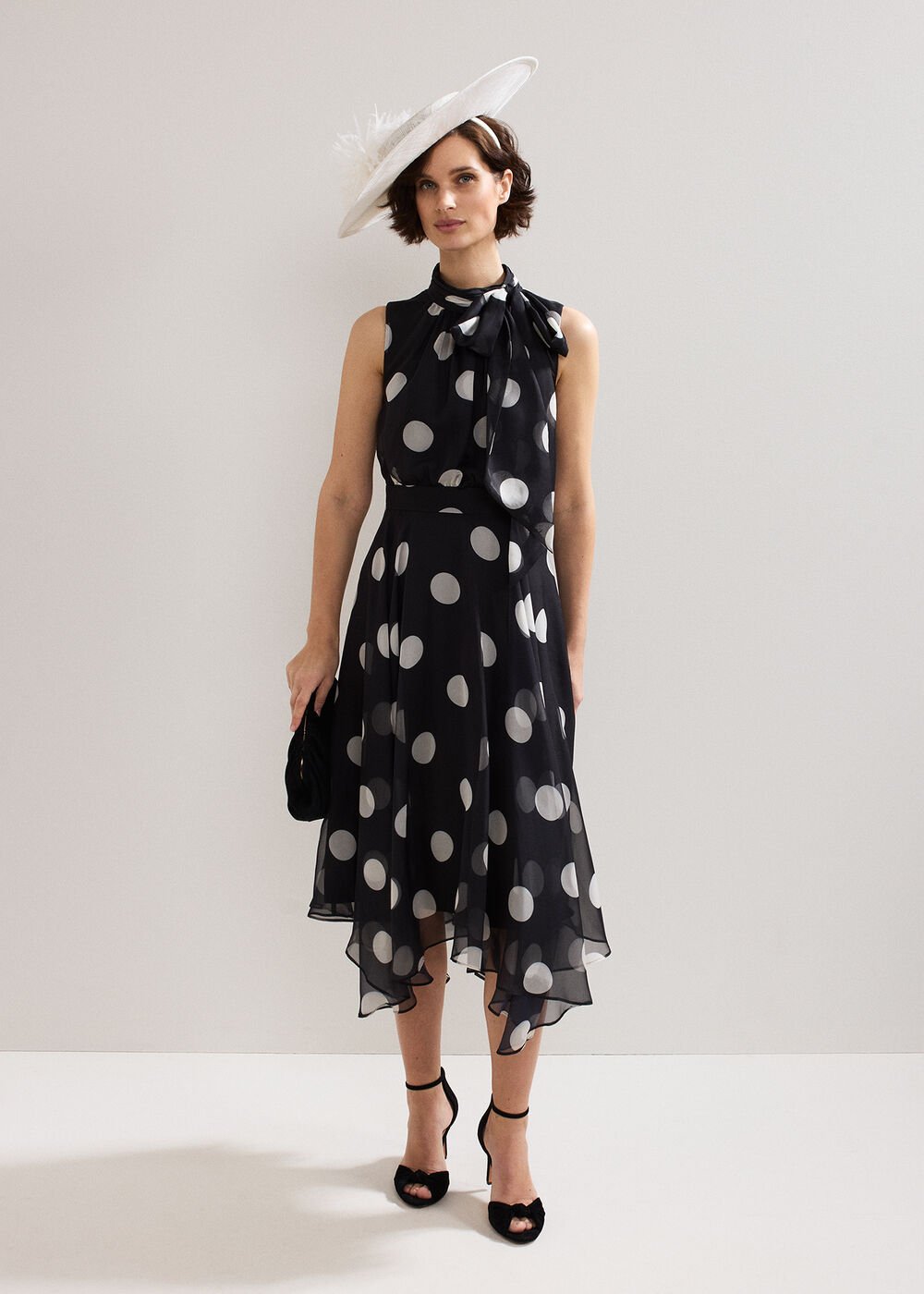 Lucinda Spot Dress - Black Multi
