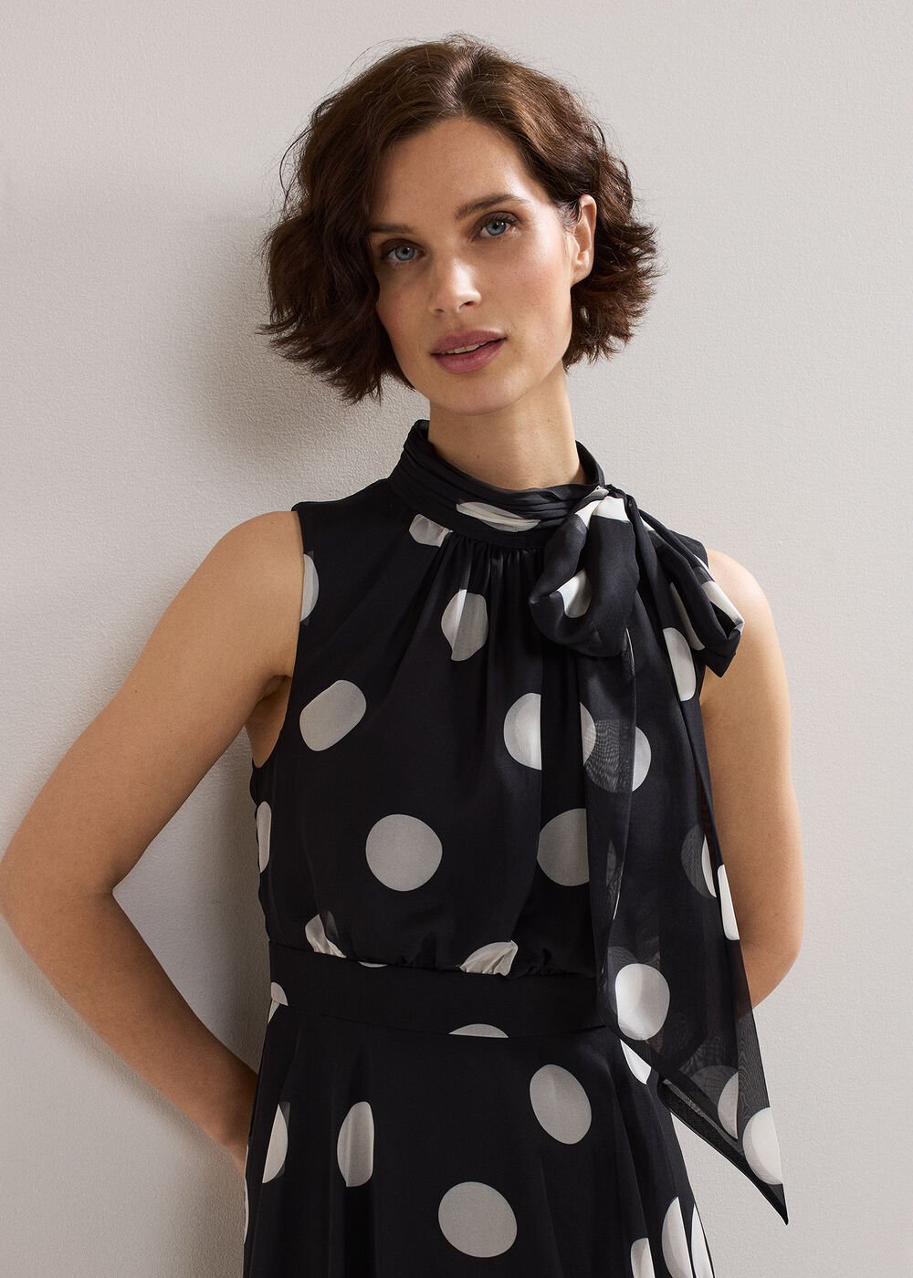 Lucinda Spot Dress - Black Multi