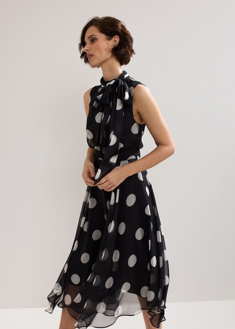 Lucinda Spot Dress - Black Multi