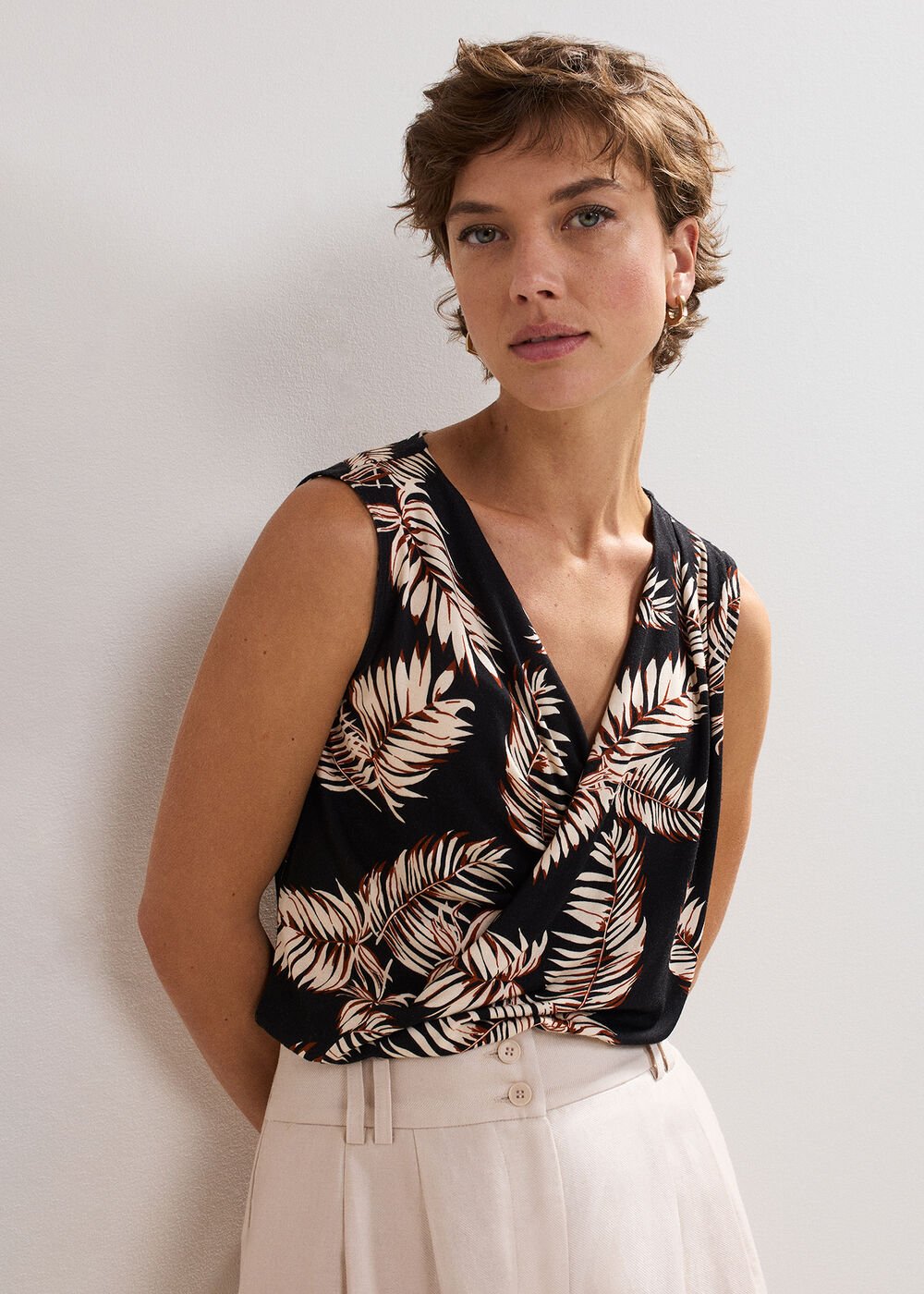Sutton Printed Top - Black