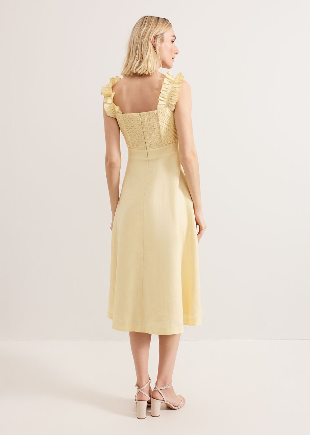 Hannah Linen Dress - Yellow
