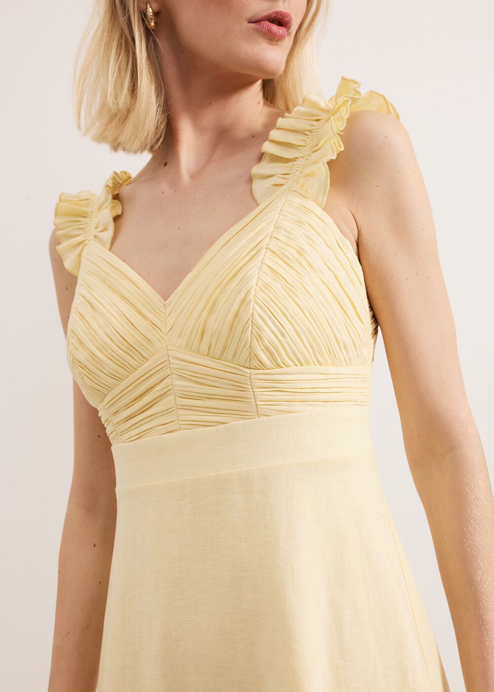 Hannah Linen Dress - Yellow