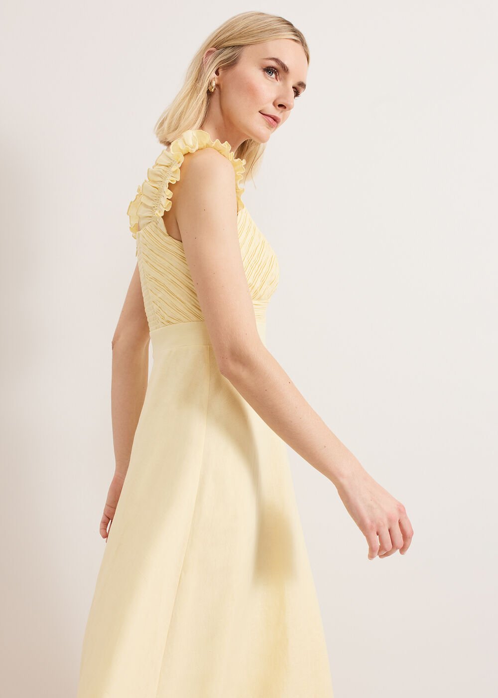 Hannah Linen Dress - Yellow