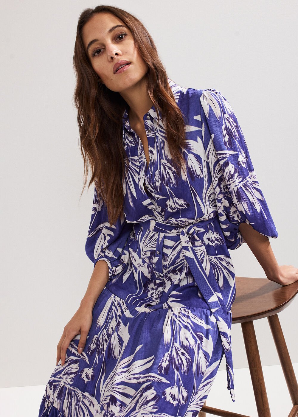 Coralie Shirt Dress - Blue