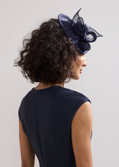 Oval Mini Fascinator - Navy