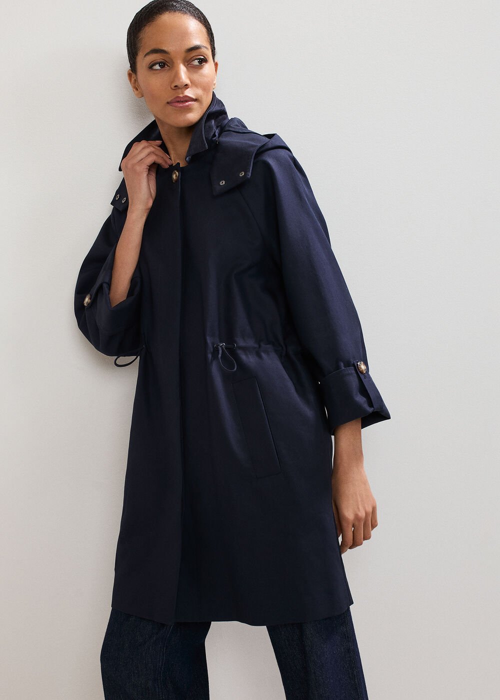 Broddie Hooded Coat - Navy