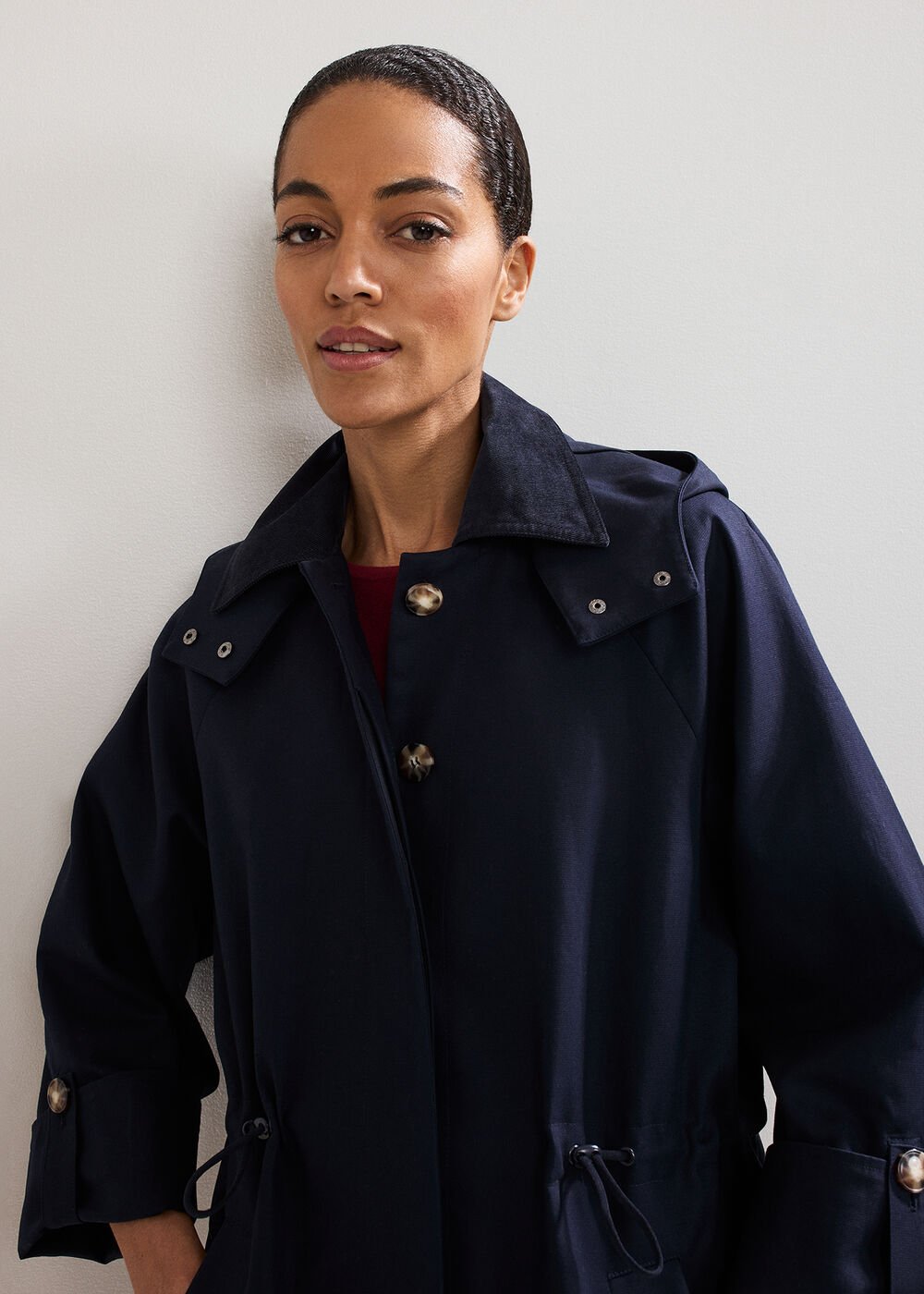 Broddie Hooded Coat - Navy