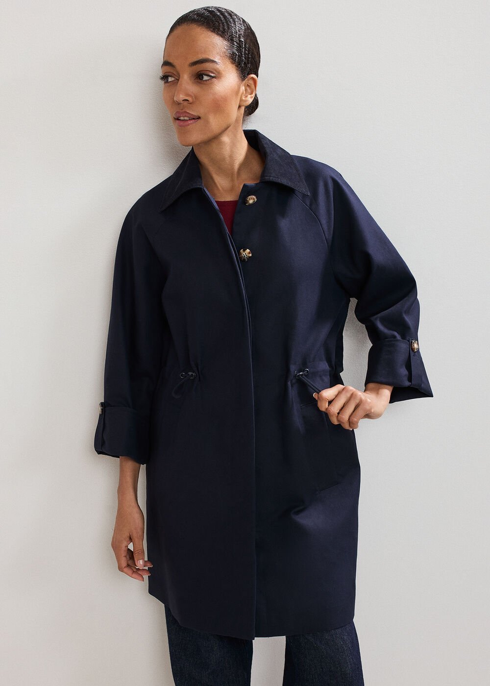 Broddie Hooded Coat - Navy