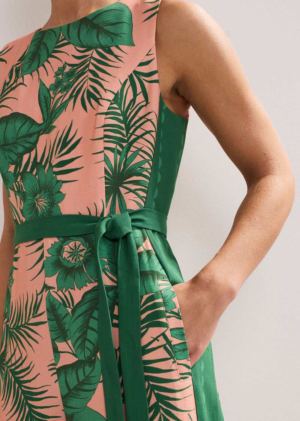 Cyra Palm Jumpsuit - Coral