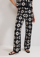 Maggie Crochet Trousers - Black/Ivory