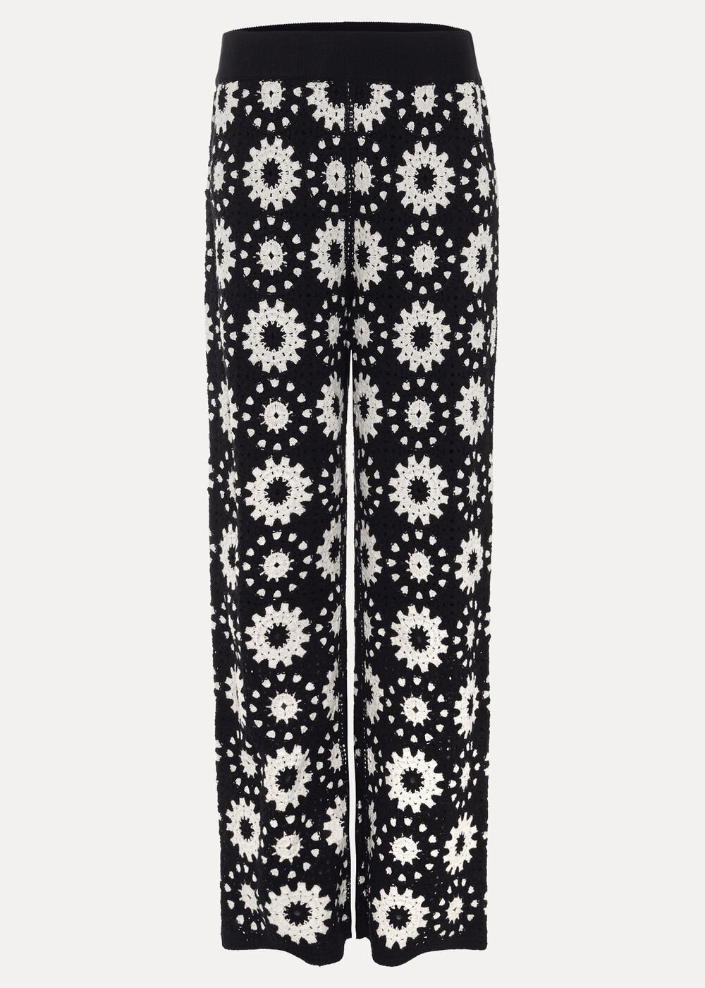 Maggie Crochet Trousers - Black/Ivory