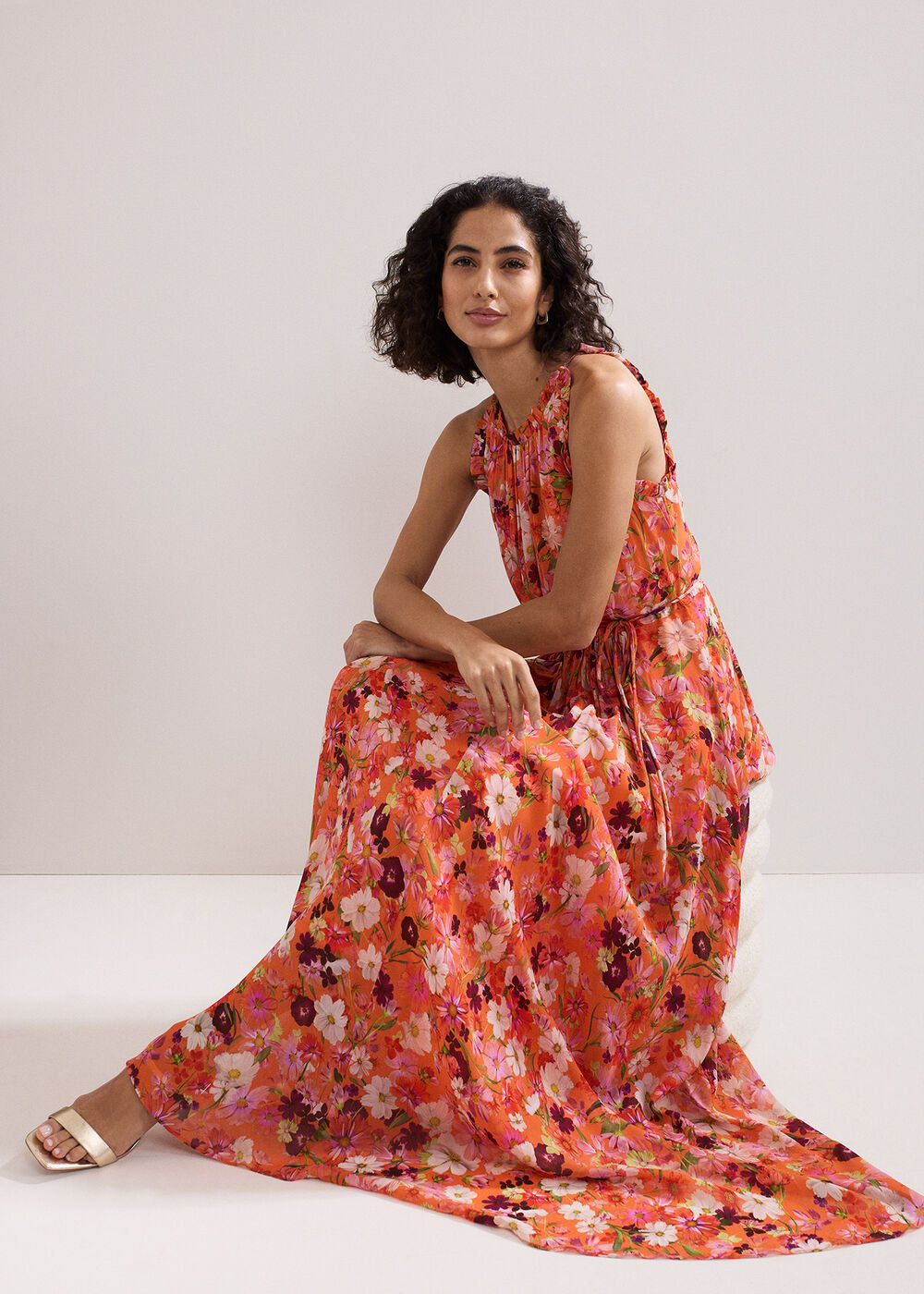 Zelah Floral Dress - Orange