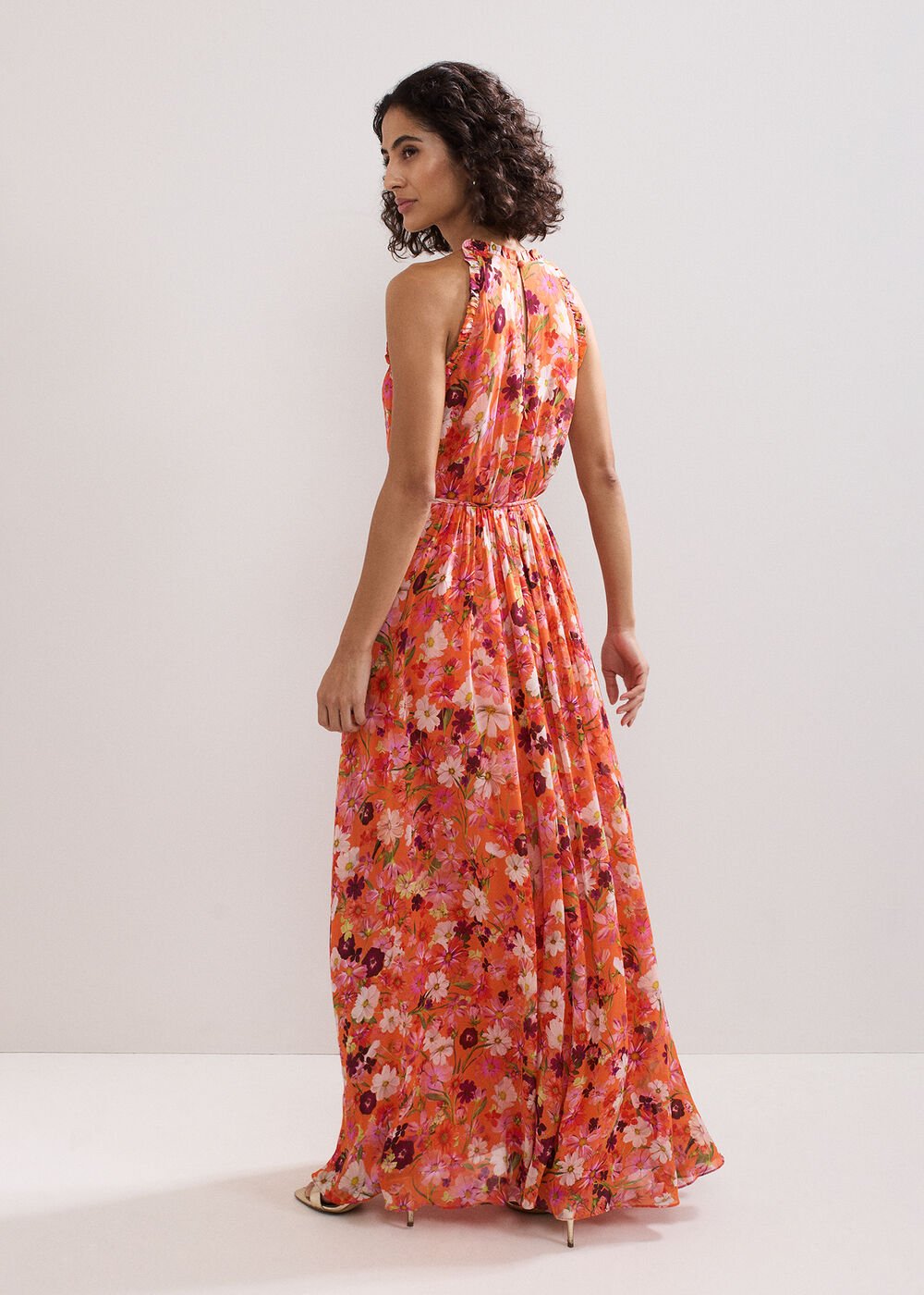 Zelah Floral Dress - Orange