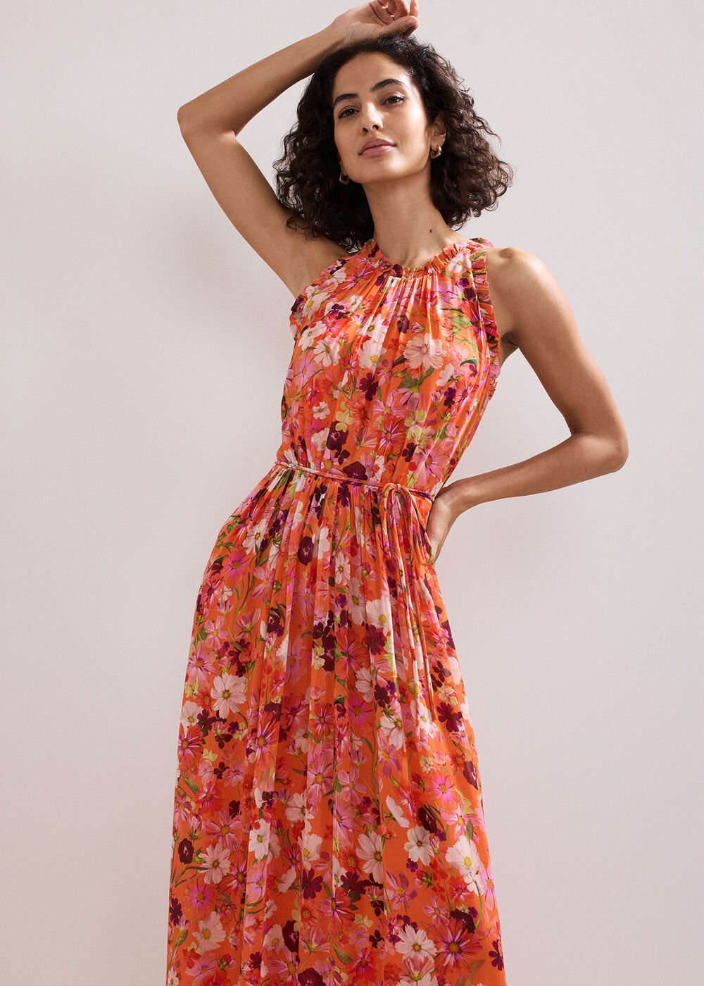 Zelah Floral Dress - Orange