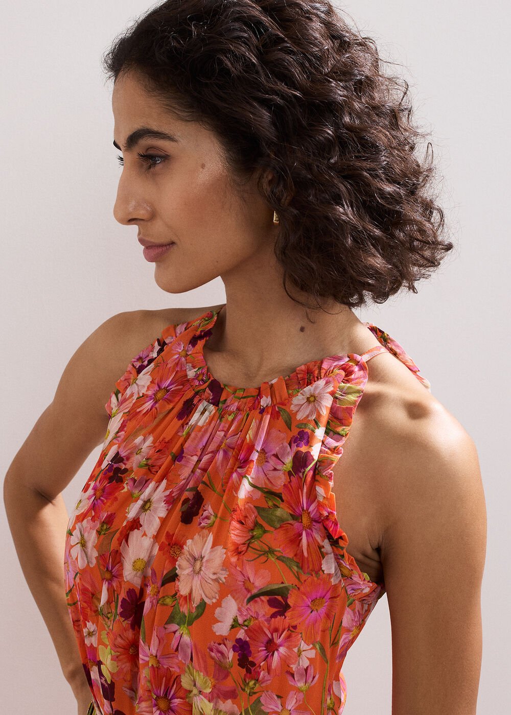 Zelah Floral Dress - Orange