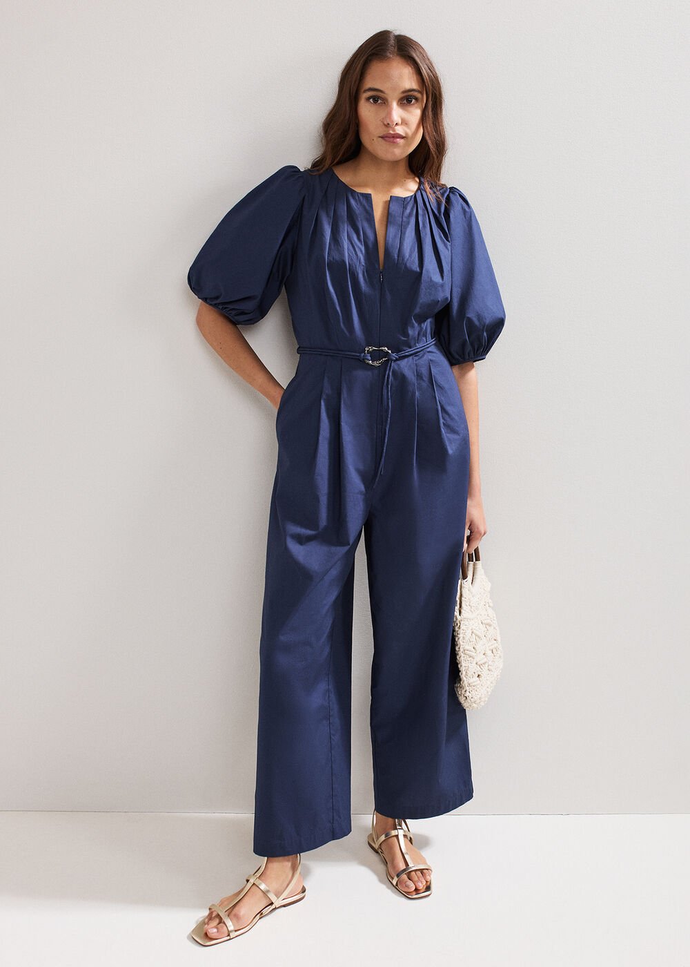 Joni Belted Jumpsuit - Navy