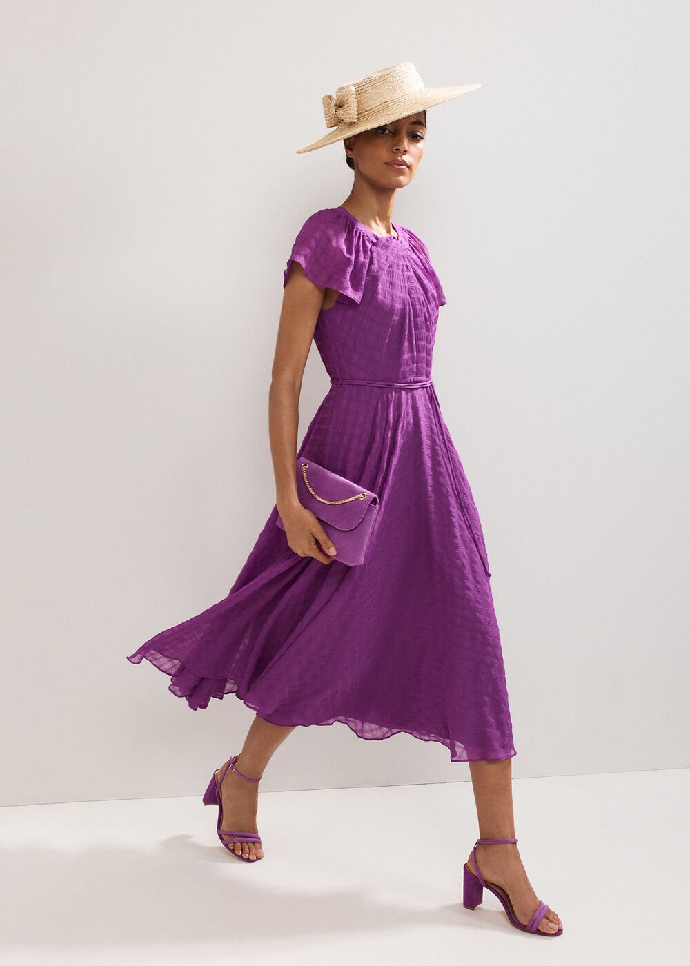 Gwen Textured Dress - Purple