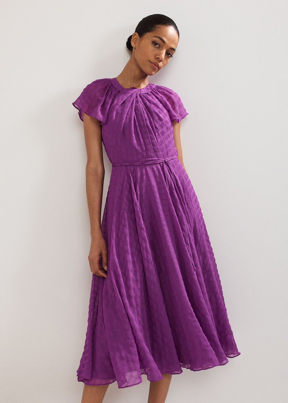 Gwen Textured Dress - Purple
