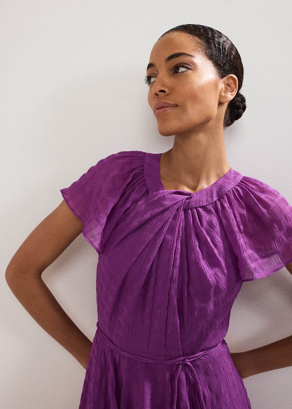 Gwen Textured Dress - Purple