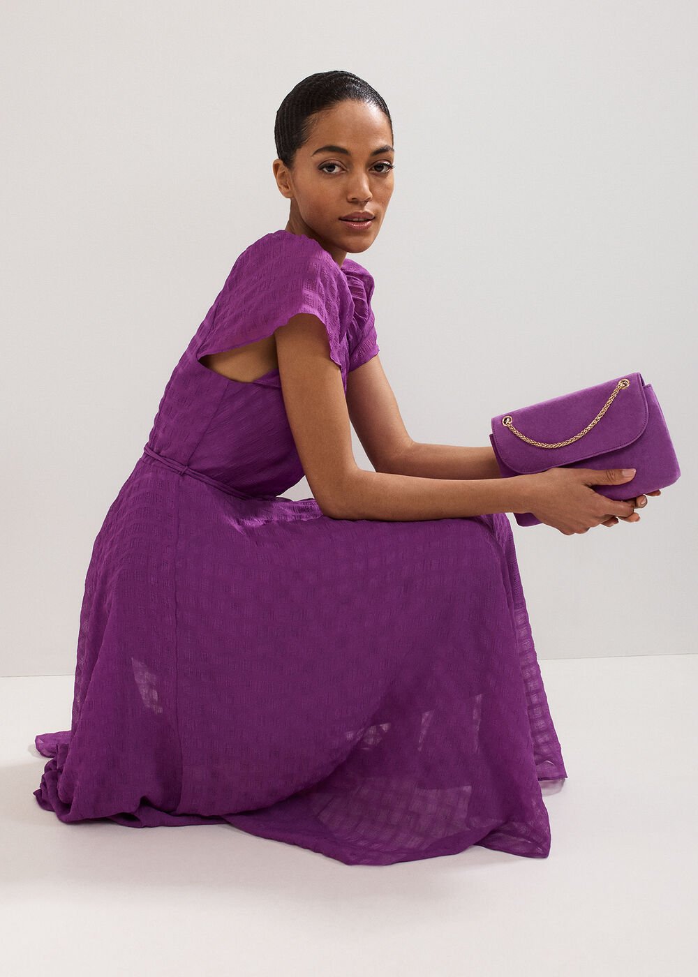 Gwen Textured Dress - Purple