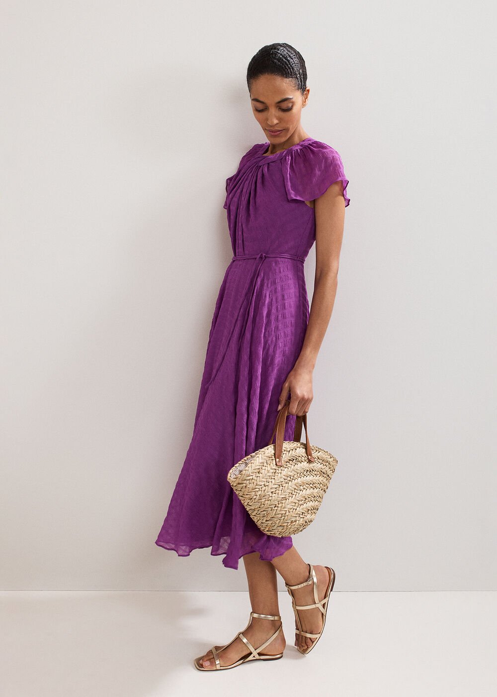 Gwen Textured Dress - Purple