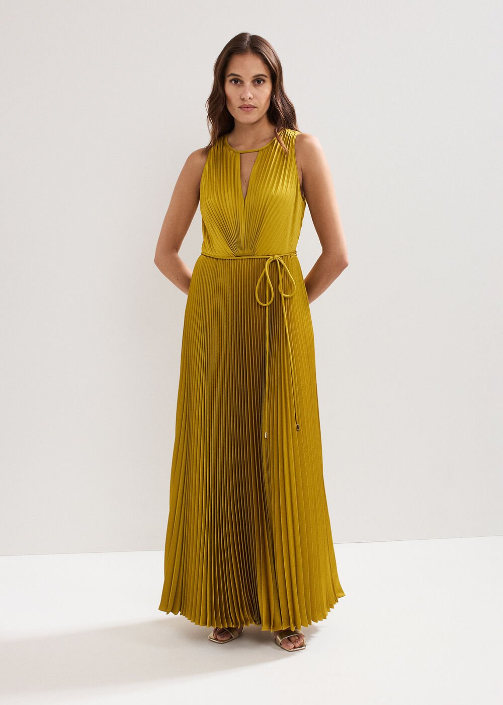 Dionne Pleated Dress - Yellow