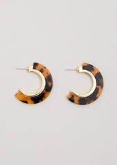 Tortoiseshell Hoop - Brown