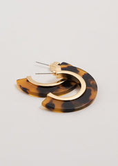 Tortoiseshell Hoop - Brown