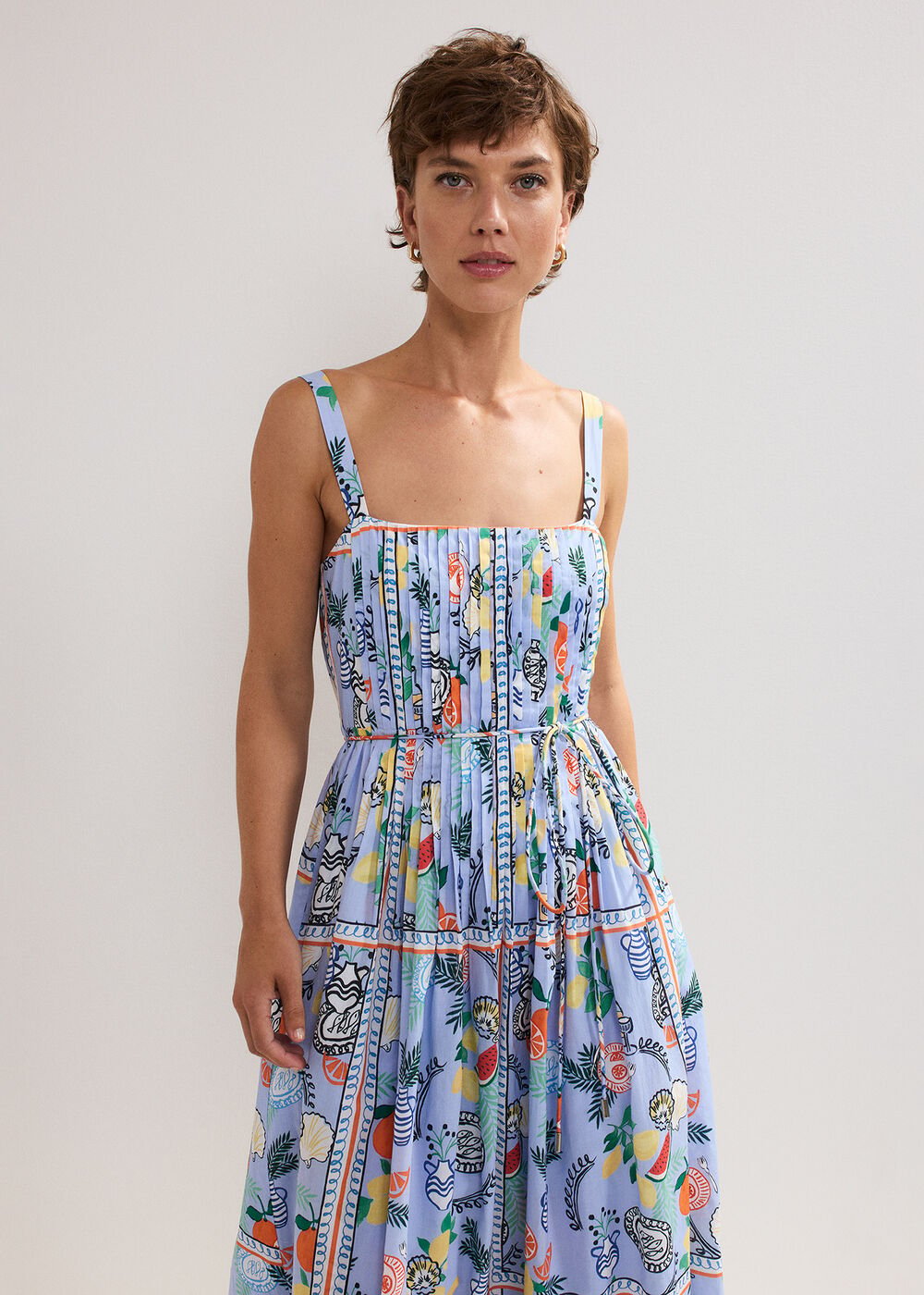 Hariett Cotton Dress - Pale Blue