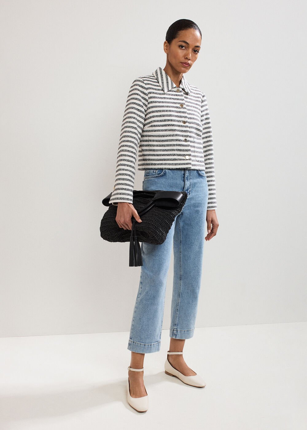 Neave Stripe Jacket - Navy/Ivory