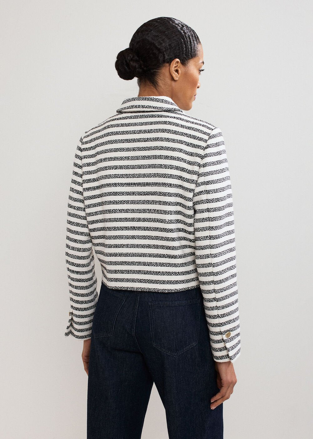 Neave Stripe Jacket - Navy/Ivory
