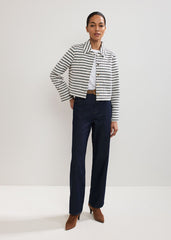 Neave Stripe Jacket - Navy/Ivory