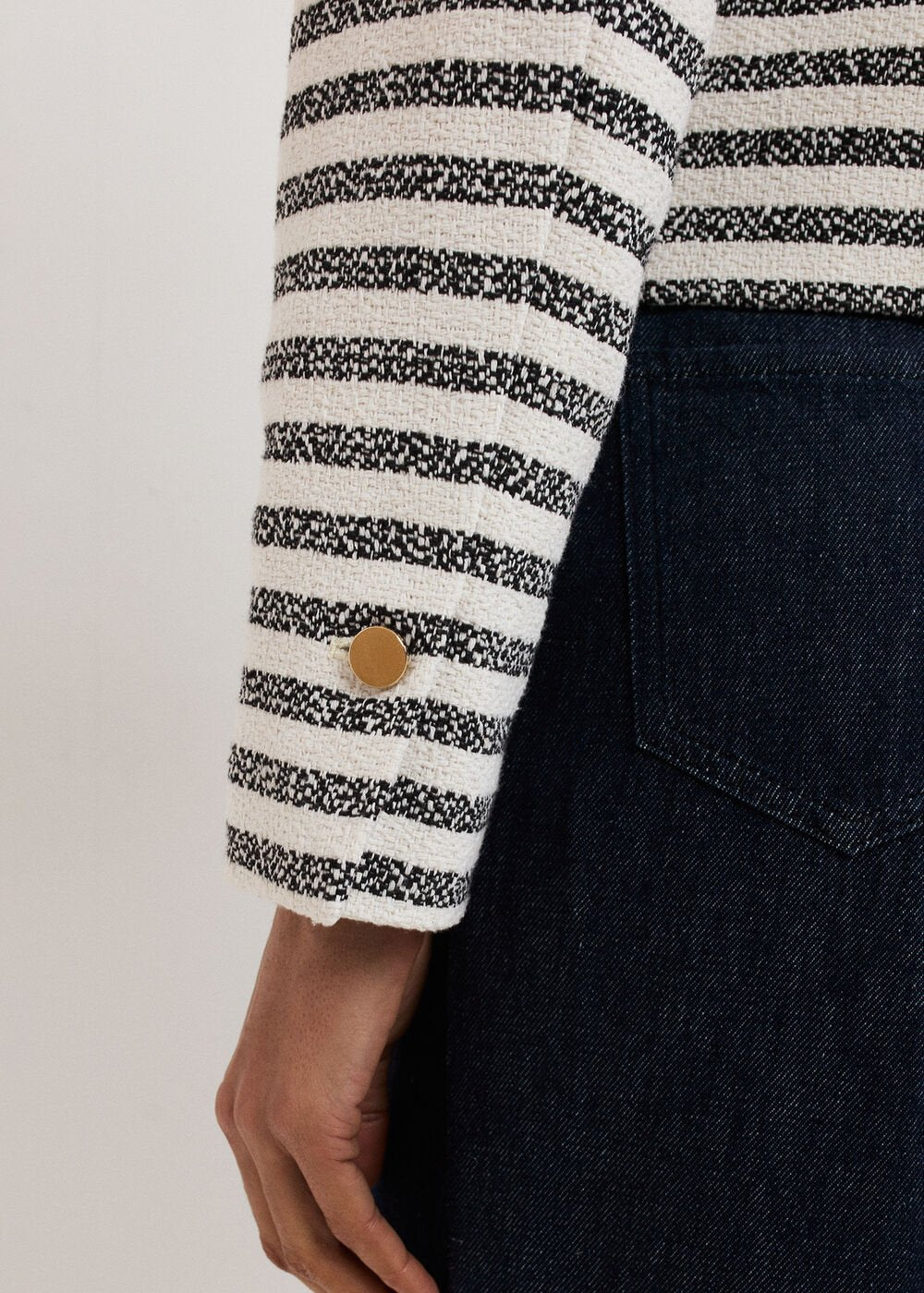 Neave Stripe Jacket - Navy/Ivory