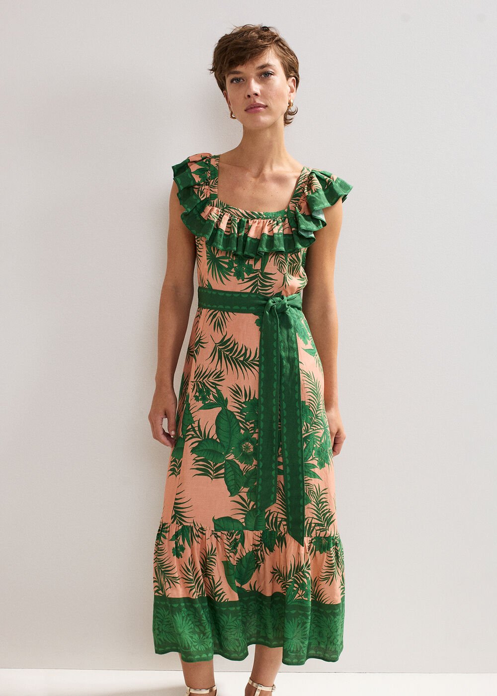 Sandra Midi Dress - Coral