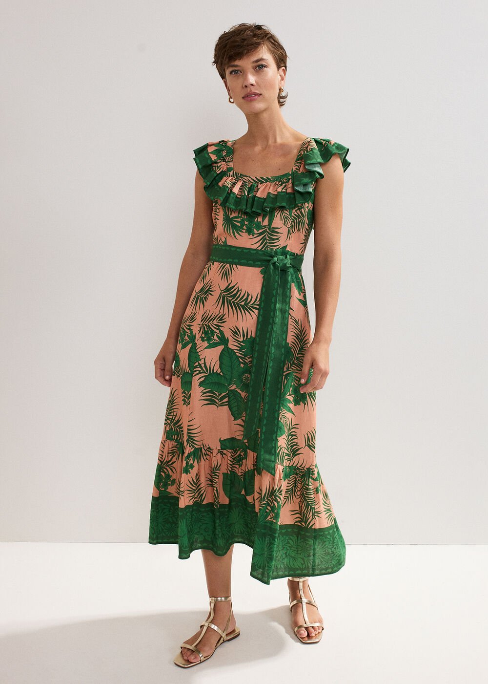 Sandra Midi Dress - Coral