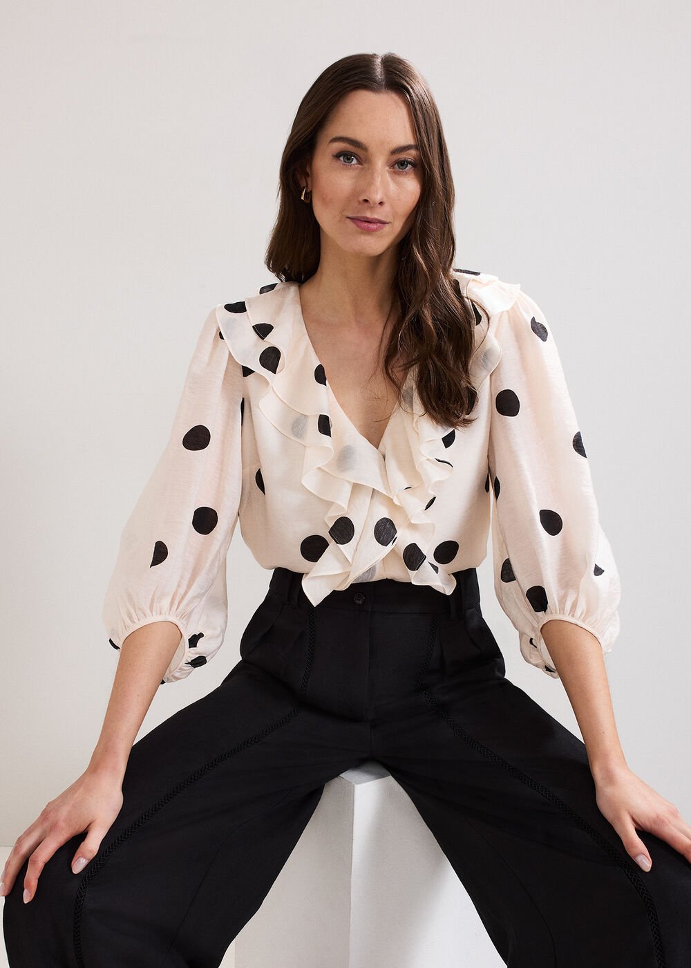 Jaqlyn Spot Blouse - Pink